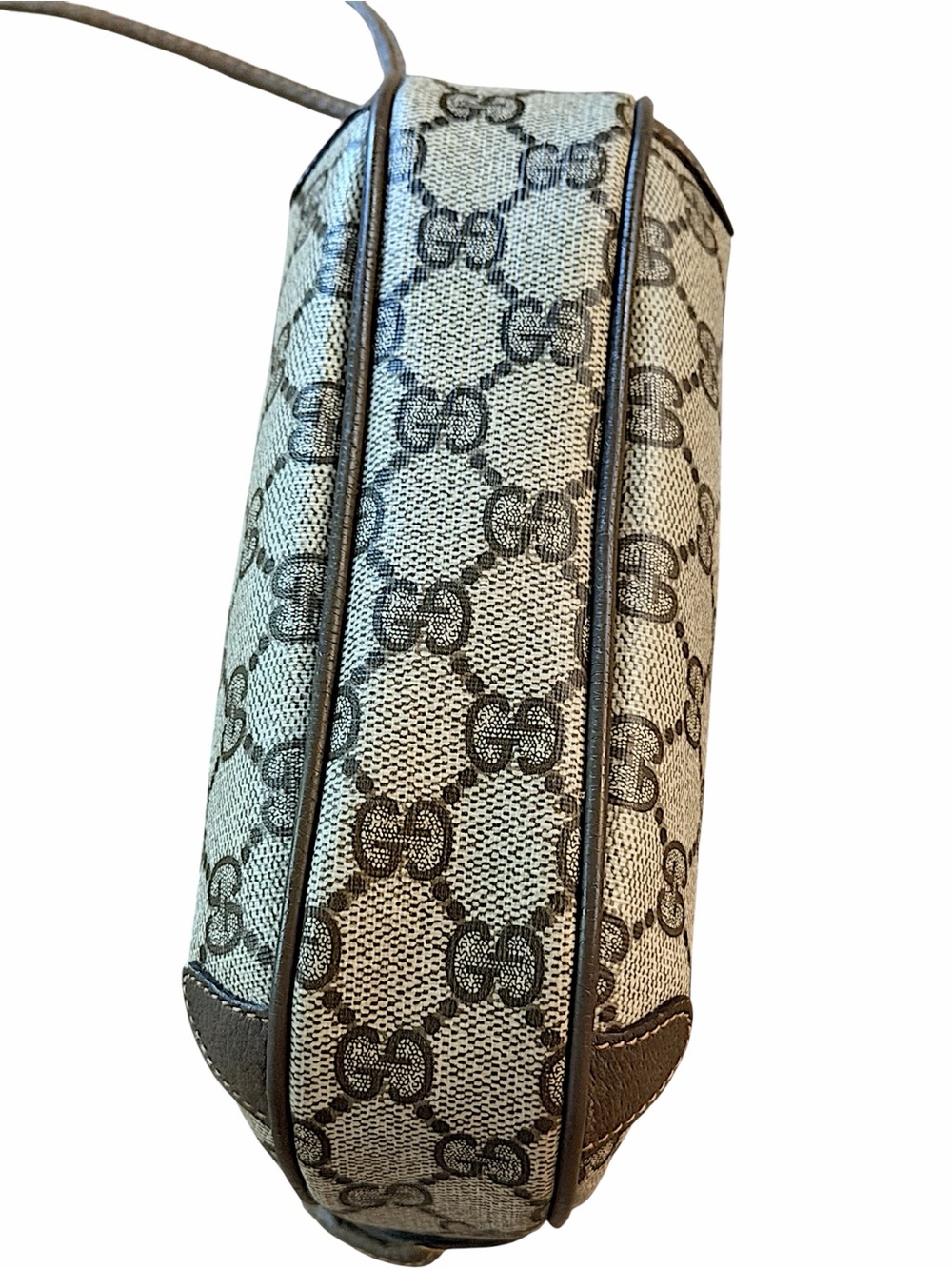 Gucci Beige/Brown Monogram Crossbody with Web Stripe - Picture 4 of 5